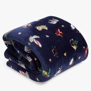 NWT Vera Bradley Holiday Cozy Life Throw Blanket, Snow Globe Motifs